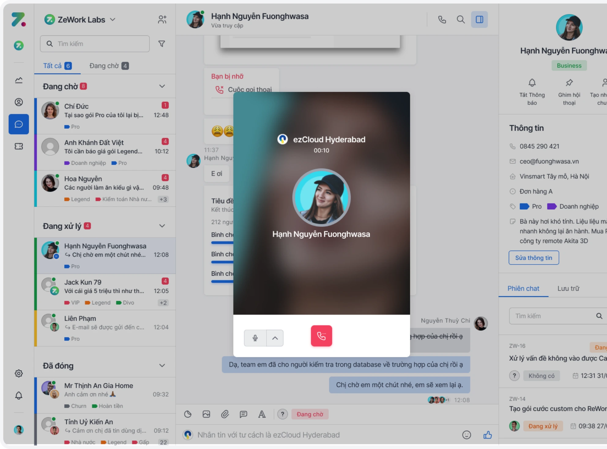 Call trực tiếp trên phần mềm